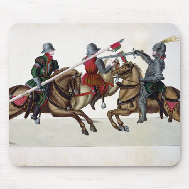 Mousepad Três cavaleiros em um competiam, placa 'de um (Frente)