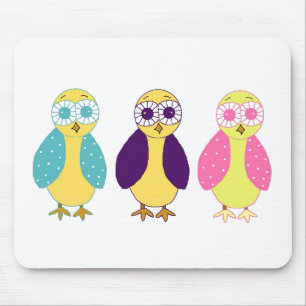 Mousepad Três Corujas Whimsical
