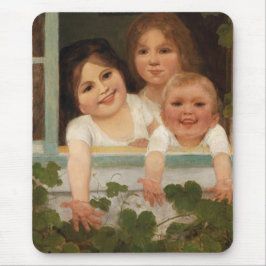 Mousepad Três crianças na janela