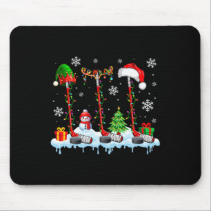 Mousepad Três Equipamentos de Hóquei de Natal do Papai Noel