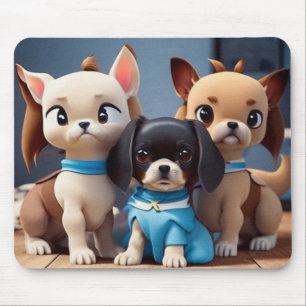 Mousepad Três filhotes de hoje modernos