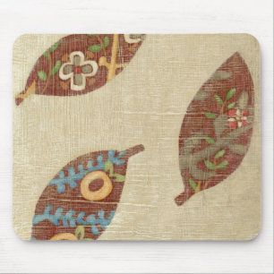 Mousepad Três Folhas no Fundo de Textura Linen