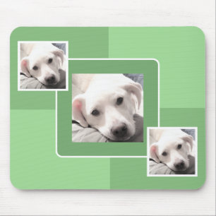 Mousepad Três Fotos Simples, Design Quadrado Moderno, Grama