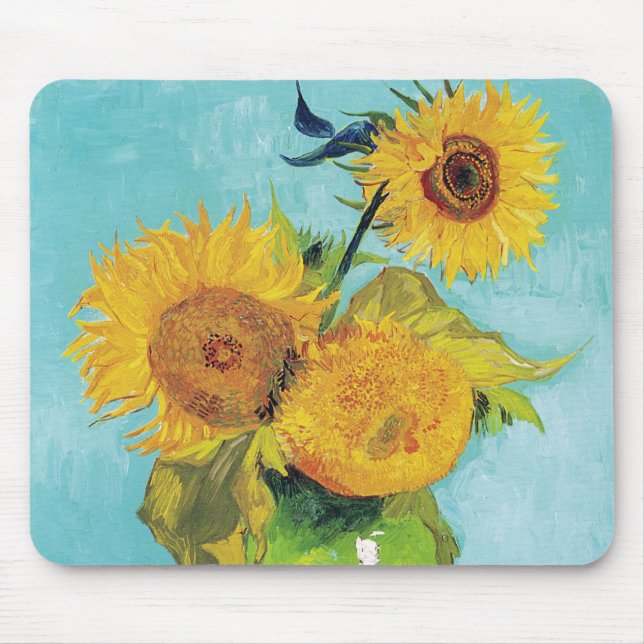Mousepad Três Girassóis, Van Gogh (Frente)