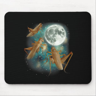 Mousepad Três Grilos Lua 3 Inseto Uivando Meme Magia Cur