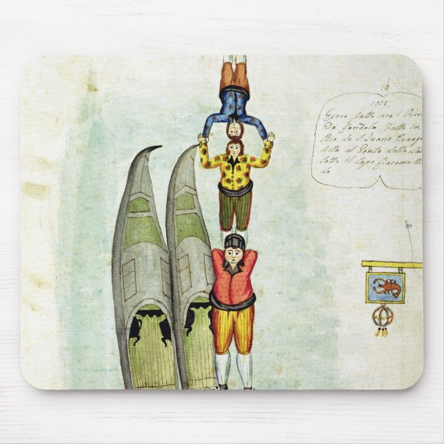 Mousepad Três homens que equilibram em duas gôndola, 1772 (Frente)