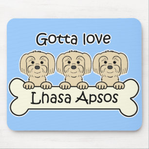Mousepad Três Lhasa Apsos