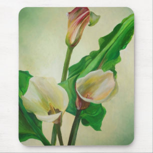 Mousepad Três Lírios Calla Afiados em acrílico Botânico