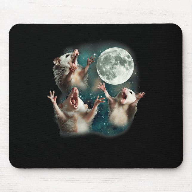 Mousepad Três Lua Possum _ 3 Ogambm Estranho Engraçado M (Frente)