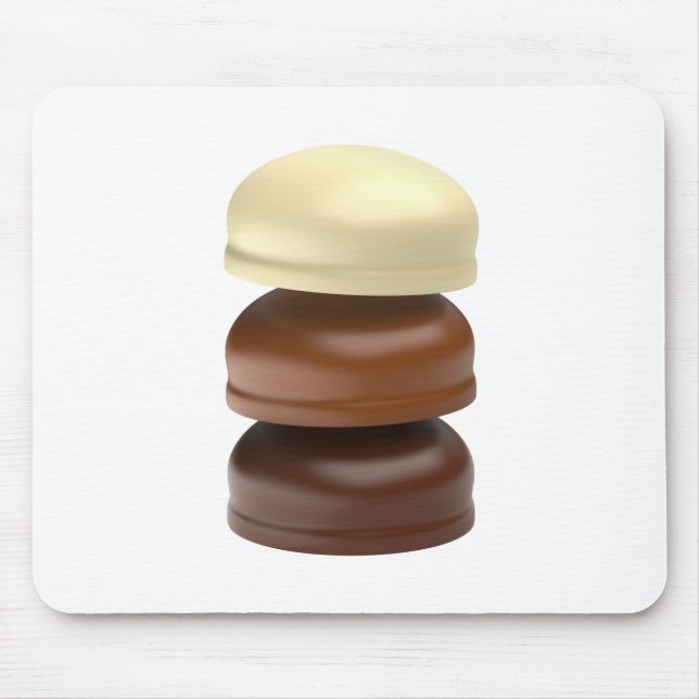 Mousepad Três marshallows revestidos de chocolate (Frente)