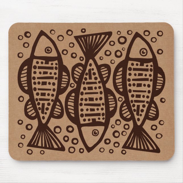 Mousepad Três Peixes - Caixa de Cartão Tex (Frente)