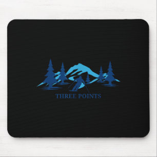Mousepad Três pontos estação de esqui da Califórnia esquian