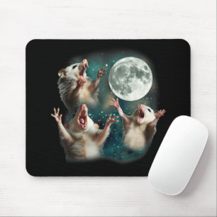 Mousepad Três Possum Lua 3 Gambá Engraçado Estranho Meme Am