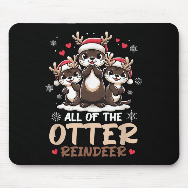 Mousepad Três Reindeer Santa Hat Deer Feliz Christma (Frente)