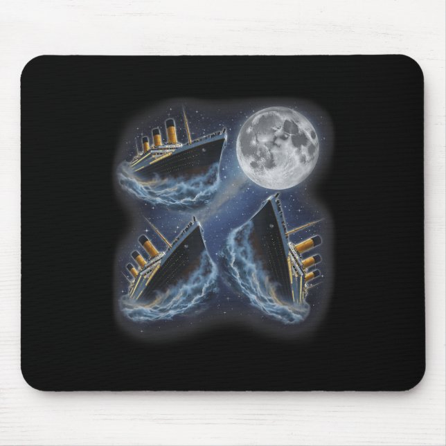 Mousepad Três Rms Titanic Lua 3 Uivando Na Lua Engraçado We (Frente)