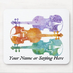 Mousepad Três violinos coloridos