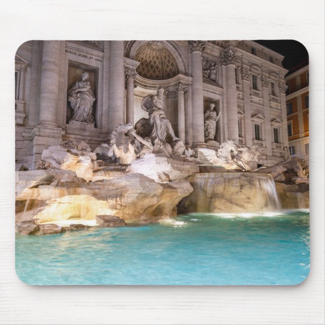 Mousepad Trevi Fountain à noite - Roma, Itália (Frente)