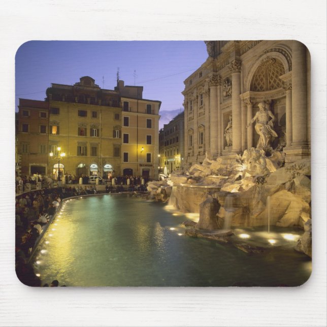 Mousepad Trevi Fountain à noite, Roma, Lácio, Itália (Frente)