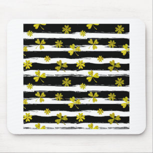 Mousepad trevo branco preto