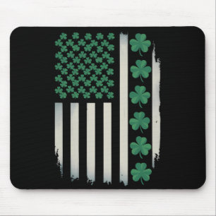 Mousepad Trevo de Bandeira Americana dos EUA Dia de São Pat