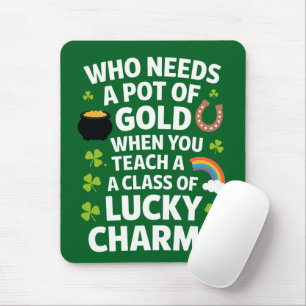 Mousepad Trevo Sorte do Professor St Patricks Irlandês