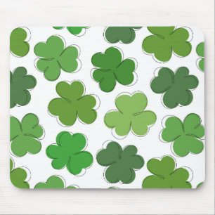 Mousepad Trevo verde sortudo. Descreva o shamrock.