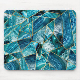 Mousepad Triângulo geométrico Dourado do preto da ágata