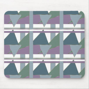 Mousepad Triângulo Geométrico Padrão Azul Violeta Verde