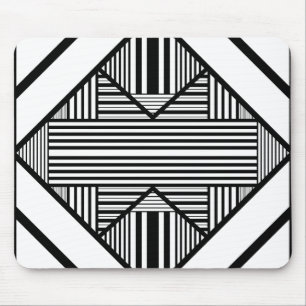 Mousepad Triângulo strips 2 em preto e branco