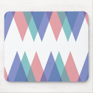 Mousepad Triângulos azuis e corais