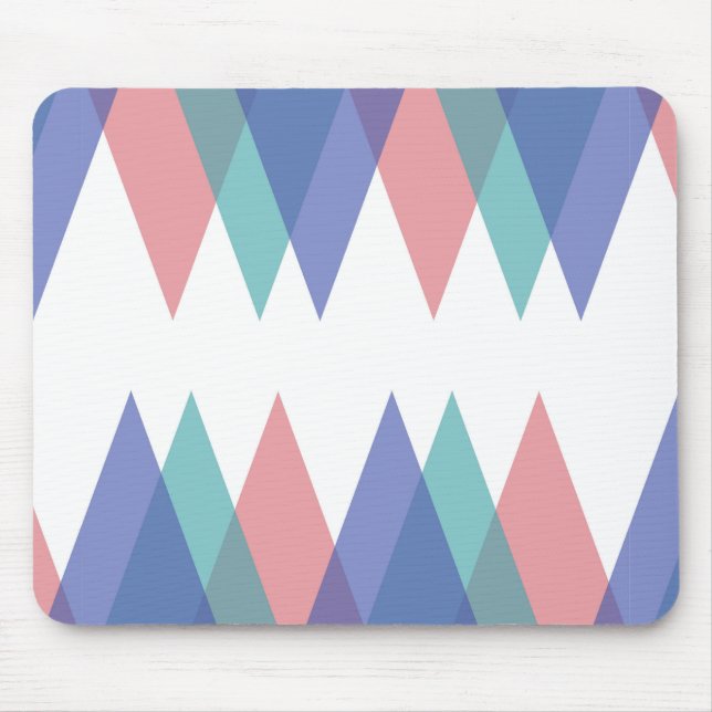 Mousepad Triângulos azuis e corais (Frente)