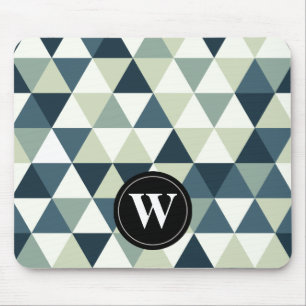 Mousepad Triângulos geométricos legal, monograma feito so