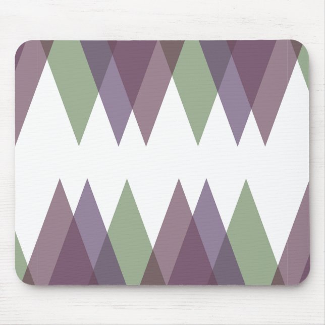 Mousepad Triângulos Mauve e Verde (Frente)