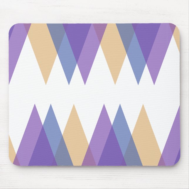 Mousepad Triângulos roxos, azuis e amarelos (Frente)
