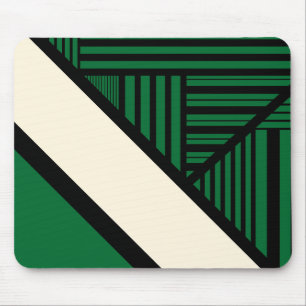 Mousepad Triângulos - Verde, Creme e Preto