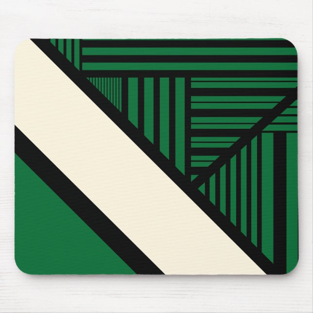 Mousepad Triângulos - Verde, Creme e Preto (Frente)