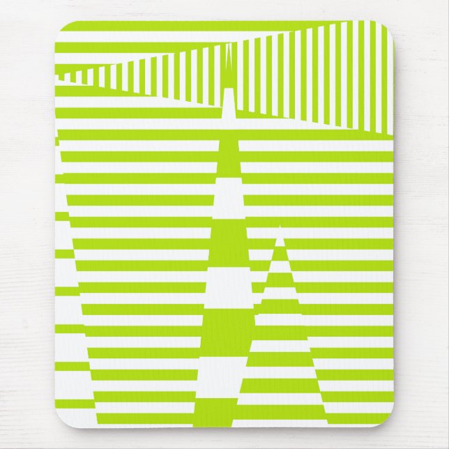 Mousepad Triângulos - Verde limão e branco (Frente)