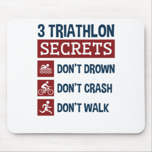 Mousepad Triathlon Engraçado 3 Segredos Não Afogam Passeata