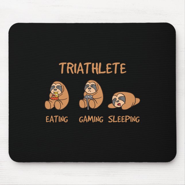 Mousepad Triatleta Divertido Sloth de Jogos Jogando Jogo de (Frente)