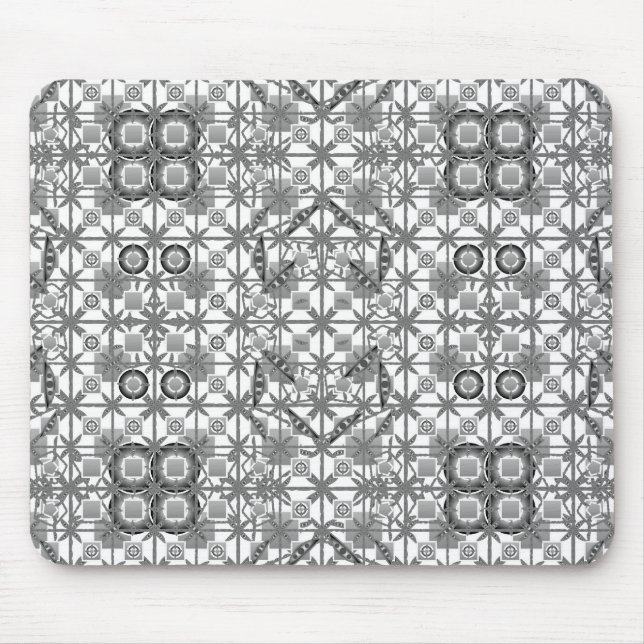 Mousepad Tribal Batik - cinzas / cinzas, preto e branco (Frente)