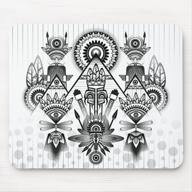 Mousepad Tribal Nativo abstrato (Frente)