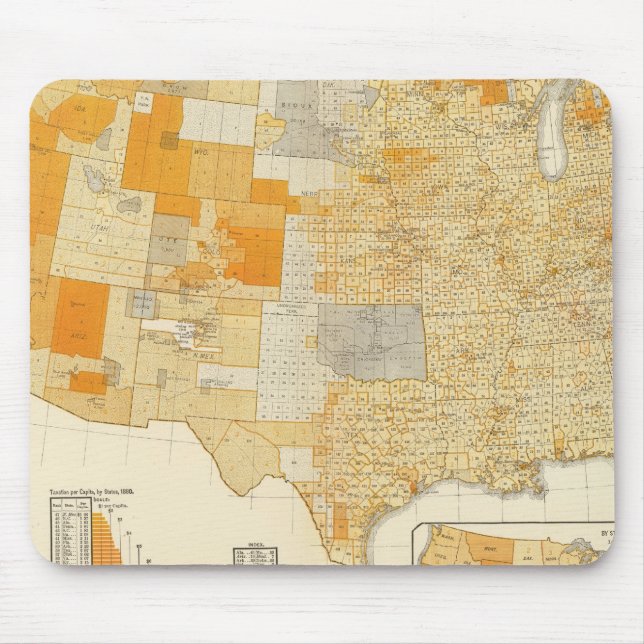 Mousepad Tributação per capita, condados (Frente)