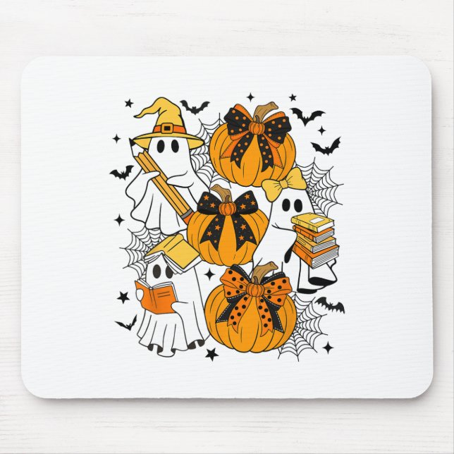 Mousepad Trick Ou Ensina O Professor Fantasma Na Flora Retr (Frente)