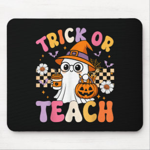 Mousepad Trick Ou Ensine Café Fantasma Cute Pumpkins Hallow