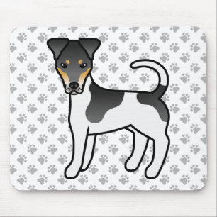 Mousepad Tricolor Smooth Fox Terrier Cute Cartoon Cão