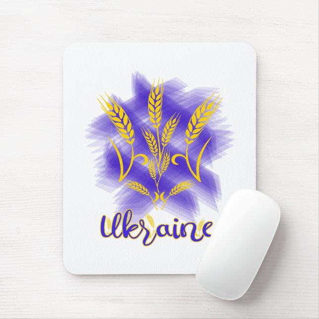 Mousepad Tridente ucraniano feito de espiga de trigo (Com mouse)