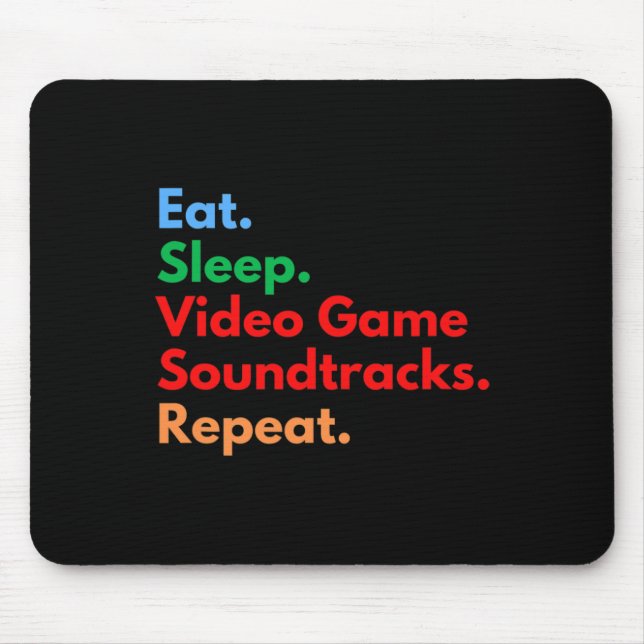 Mousepad Trilhas Sonoras de Video Games para Dormir Repetid (Frente)