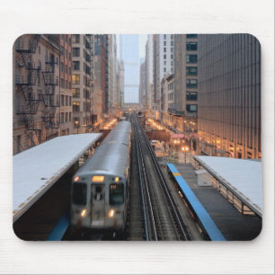 Mousepad Trilho elevado em Chicago do centro sobre Wabash