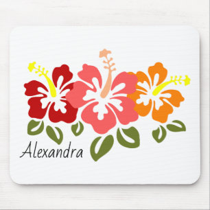 Mousepad Trio colorido do hibiscus personalizado