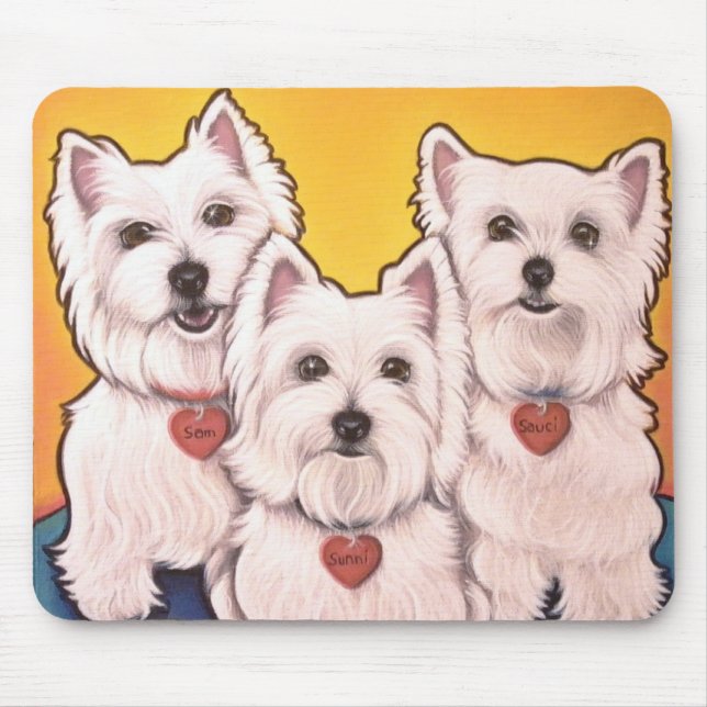 Mousepad Trio de Westie (Frente)